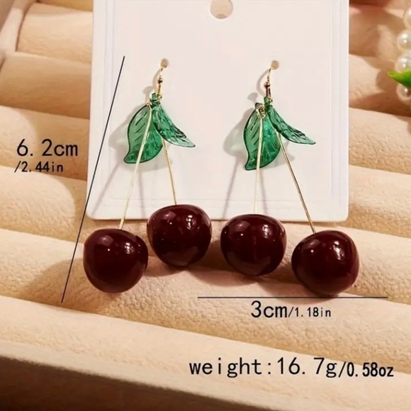 ✨Anthropologie Lenore Cherry Drop Earrings - Picture 3 of 5